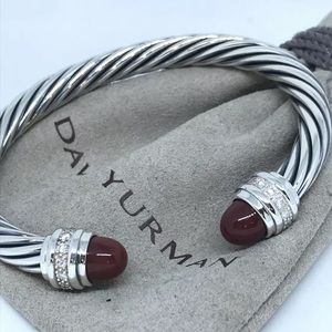 DY 7mm Bracelet Cabochon Carnelian & Diamonds